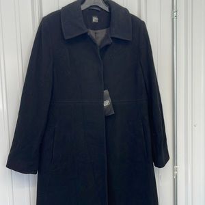 Cinzia Rocca Full length new wool black coat jacket $995 size 6